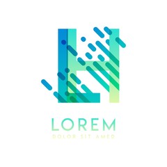 LH logo with the theme of galaxy speed and style that is suitable for creative and business industries. HL Letter Logo design for all webpage media and mobile, simple, modern and colorful.