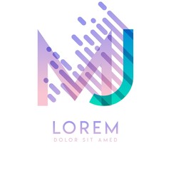 MJ logo with the theme of galaxy speed and style that is suitable for creative and business industries. JM Letter Logo design for all webpage media and mobile, simple, modern and colorful.