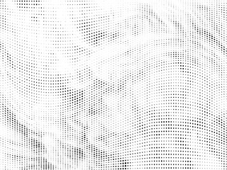 Halftone gradient pattern. Abstract halftone dots background. Monochrome dots pattern. Grunge wave texture. Pop Art Comic small dots. Radial twisted dots. Design for presentation, report, flyer, cover
