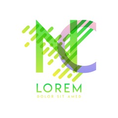 NC logo with the theme of galaxy speed and style that is suitable for creative and business industries. CN Letter Logo design for all webpage media and mobile, simple, modern and colorful.