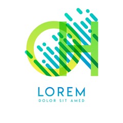 OH logo with the theme of galaxy speed and style that is suitable for creative and business industries. HO Letter Logo design for all webpage media and mobile, simple, modern and colorful.