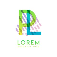 PL logo with the theme of galaxy speed and style that is suitable for creative and business industries. LP Letter Logo design for all webpage media and mobile, simple, modern and colorful.
