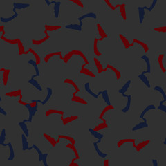 Urban camouflage of various shades of grey, blue and red colors