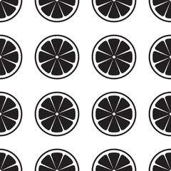 Orange sliced. seamless pattern silhouette orange on white background. EPS 10. Vector illustration