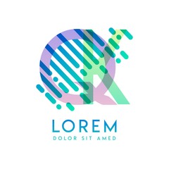 QK logo with the theme of galaxy speed and style that is suitable for creative and business industries. KQ Letter Logo design for all webpage media and mobile, simple, modern and colorful.