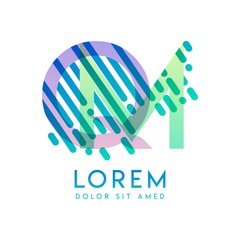 QM logo with the theme of galaxy speed and style that is suitable for creative and business industries. MQ Letter Logo design for all webpage media and mobile, simple, modern and colorful.