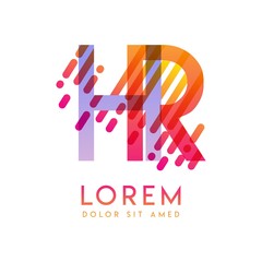 RH logo with the theme of galaxy speed and style that is suitable for creative and business industries. HR Letter Logo design for all webpage media and mobile, simple, modern and colorful.