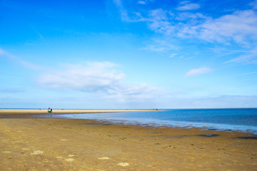 Silhouettes on the beach in the Netherlands