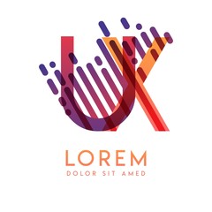 UX logo with the theme of galaxy speed and style that is suitable for creative and business industries. XU Letter Logo design for all webpage media and mobile, simple, modern and colorful.