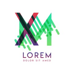 XM logo with the theme of galaxy speed and style that is suitable for creative and business industries. MX Letter Logo design for all webpage media and mobile, simple, modern and colorful.