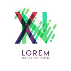 XN logo with the theme of galaxy speed and style that is suitable for creative and business industries. NX Letter Logo design for all webpage media and mobile, simple, modern and colorful.