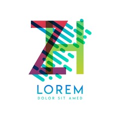 ZH logo with the theme of galaxy speed and style that is suitable for creative and business industries. HZ Letter Logo design for all webpage media and mobile, simple, modern and colorful.