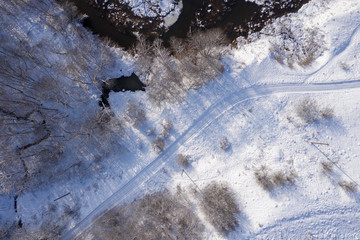 Aerial view of river