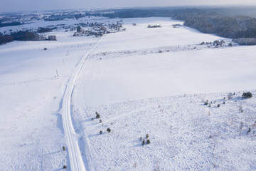 Aerial view of road