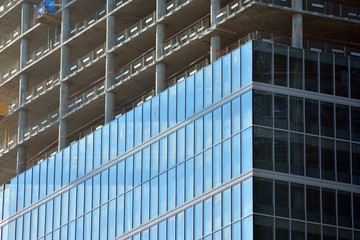 Detail view of skyscraper construction
