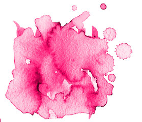 Colorful abstract watercolor texture stain with splashes and spatters. Modern creative watercolor background for trendy design.