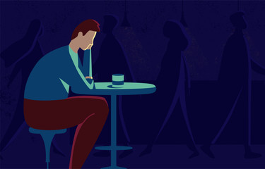 llustration of a man who is depressed
