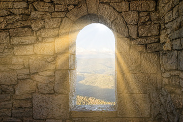 Window in a stone wall