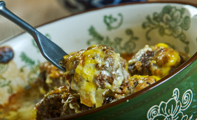 Cheesy Meatballs and Shells Casserole