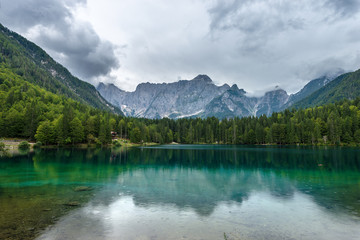 Fototapeta na wymiar Fusine lake and Alps - Friuli Venezia Giulia Italy