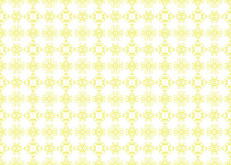 background with yellow plant ornament on a white background