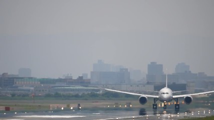 Jet plane to take off from Osaka International Airport