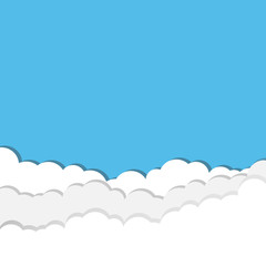 sky and cloud, cuted paper design. vector illustration.