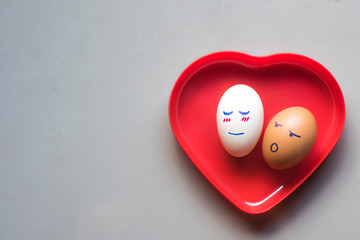  Eggs in red heart shape
