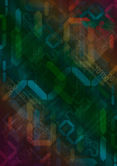 Digital numbers background. Illustration with Digital numbers and binary codes on colorful background. 