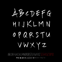 Obraz premium 벡터 문자 / 손으로 쓴 글씨체