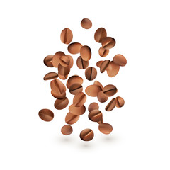 Coffee beans collection. Illustration isolated on white background. Graphic concept for your design.