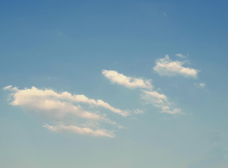 littel cloud in the blue sky In the afternoon of warm summer, there is a group of white stripes arranged in a beautiful order. For texture and background.
