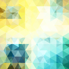 Abstract mosaic background. Triangle geometric background. Design elements. Vector illustration. Yellow, white, green colors.