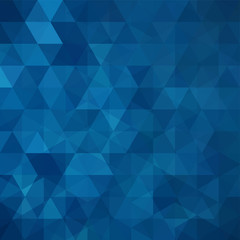 Geometric pattern, triangles vector background in dark blue  tone. Illustration pattern