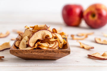 Homemade dried organic apple sliced