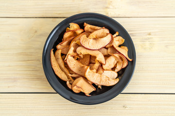Homemade dried organic apple sliced