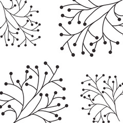 flowers and leafs isolated icon