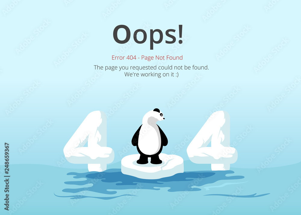 Poster Error 404 page layout vector design. Website 404 page creative concept. The page you requested could not be found. Oops 404 error page.