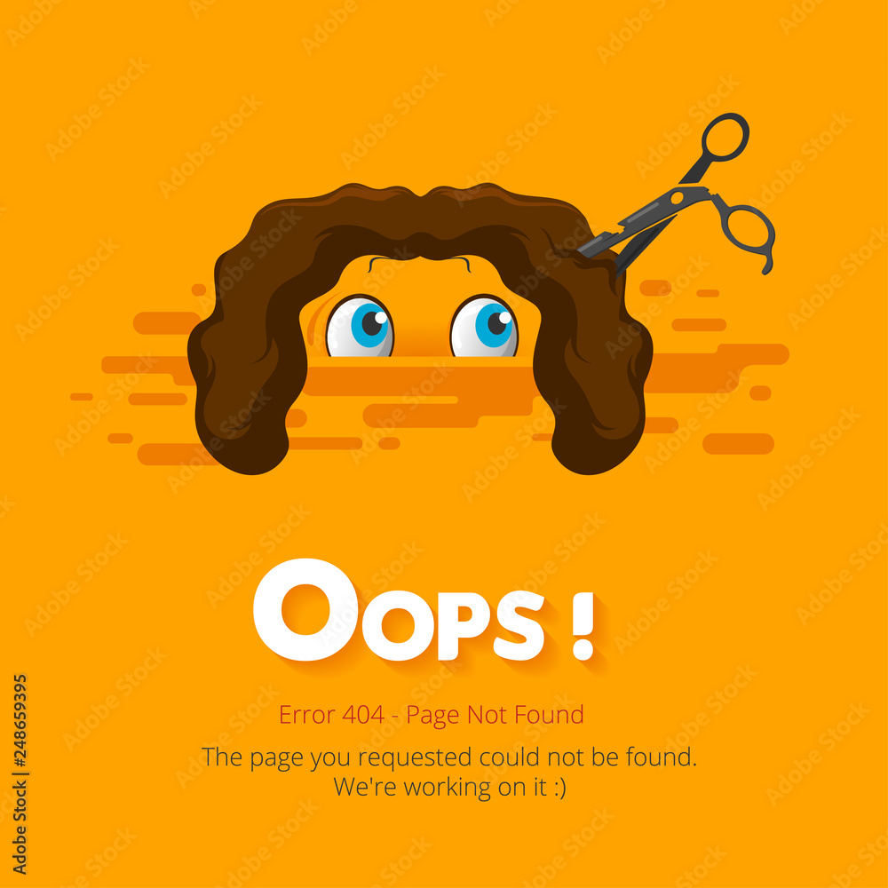 Poster Error 404 page layout vector design. Website 404 page creative concept. The page you requested could not be found. Oops 404 error page.