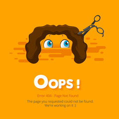 Error 404 page layout vector design. Website 404 page creative concept. The page you requested could not be found. Oops 404 error page.