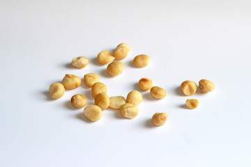 Macadamias on White background