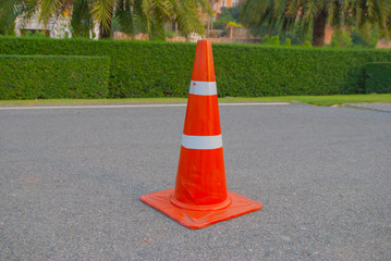 traffic  cone, traffic  cone  on road, traffic  cone from Thailand country