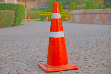 traffic  cone, traffic  cone  on road, traffic  cone from Thailand country