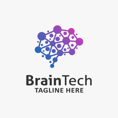 Brain tech logo design