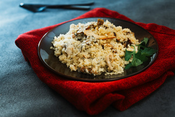 kebab of chicken and semolina in the oriental