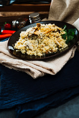 kebab of chicken and semolina in the oriental