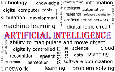 Artificial Intelligence Wordcloud - illustration
