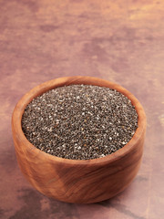 A bowl of chia seeds (Salvia hispanica)