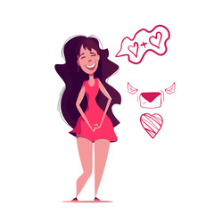 Inspirational quote about love. Typography card with white background