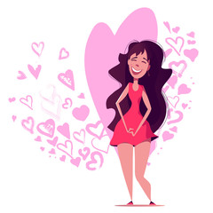 Inspirational quote about love. Typography card with white background